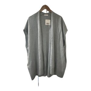 Sablyn Rooney Vest Green Women's Open Front 100% Softest Cashmere Cardigan